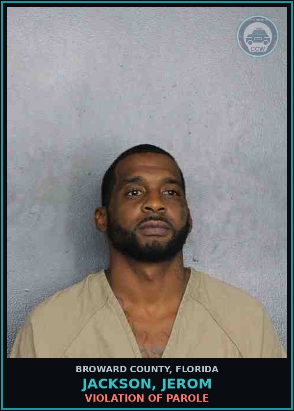 Booking mugshot of JACKSON, JEROM in Broward County