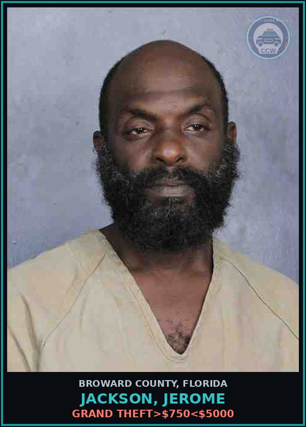 Booking mugshot of JACKSON, JEROME in Broward County
