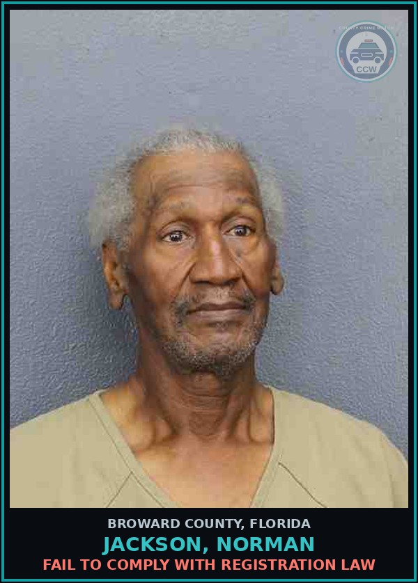 Booking mugshot of JACKSON, NORMAN in Broward County