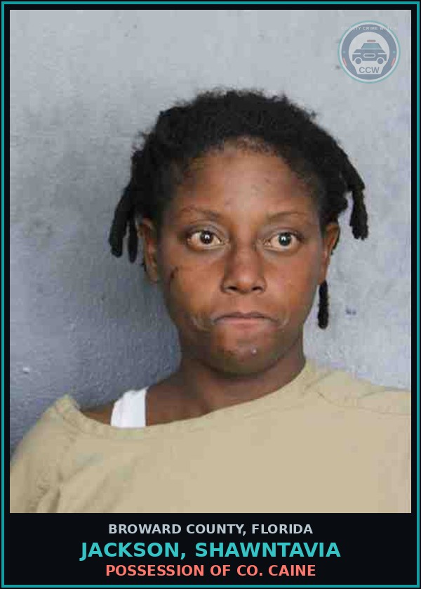 Booking mugshot of JACKSON, SHAWNTAVIA in Broward County