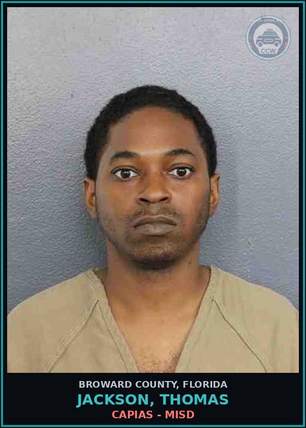 Booking mugshot of JACKSON, THOMAS in Broward County