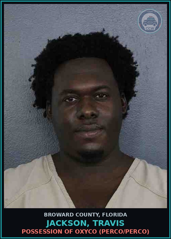 Booking mugshot of JACKSON, TRAVIS in Broward County