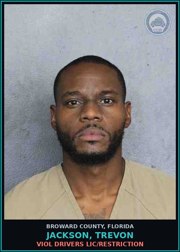 Booking mugshot of JACKSON, TREVON in Broward County