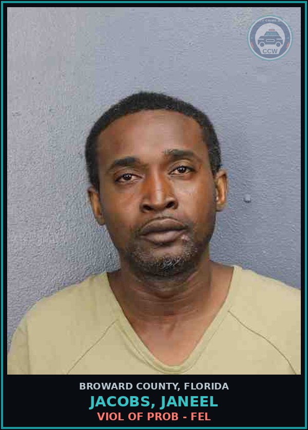 Booking mugshot of JACOBS, JANEEL in Broward County