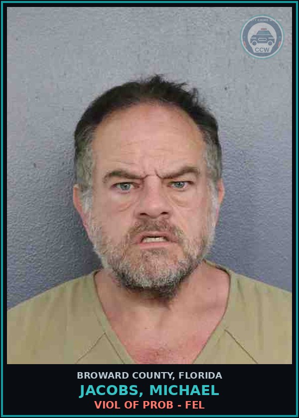 Booking mugshot of JACOBS, MICHAEL in Broward County