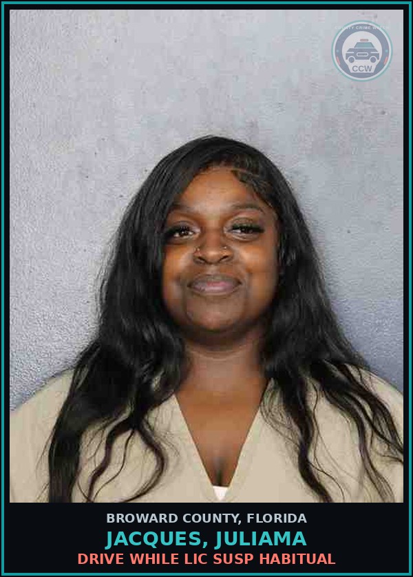 Booking mugshot of JACQUES, JULIAMA in Broward County