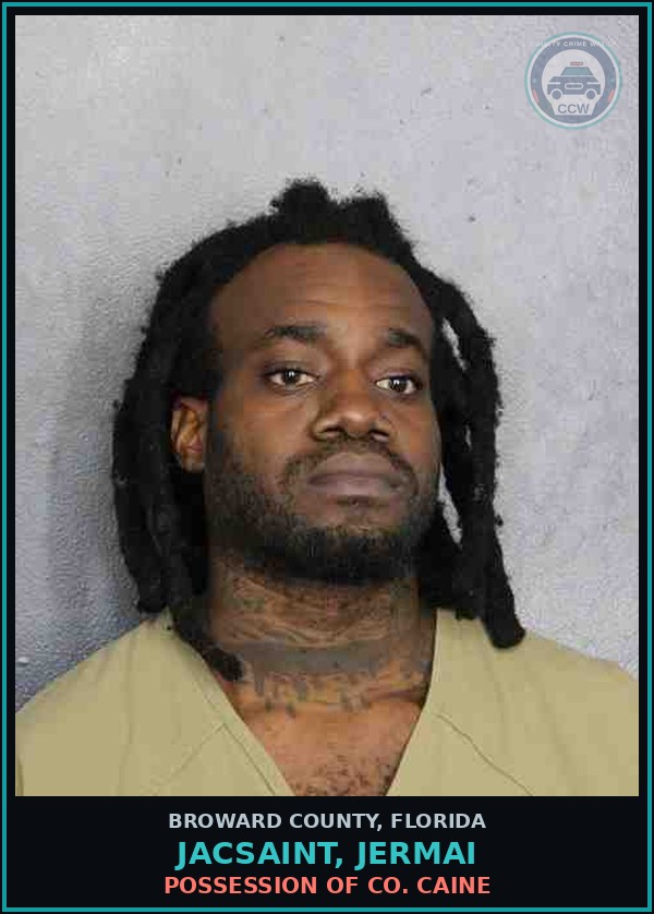 Booking mugshot of JACSAINT, JERMAI in Broward County
