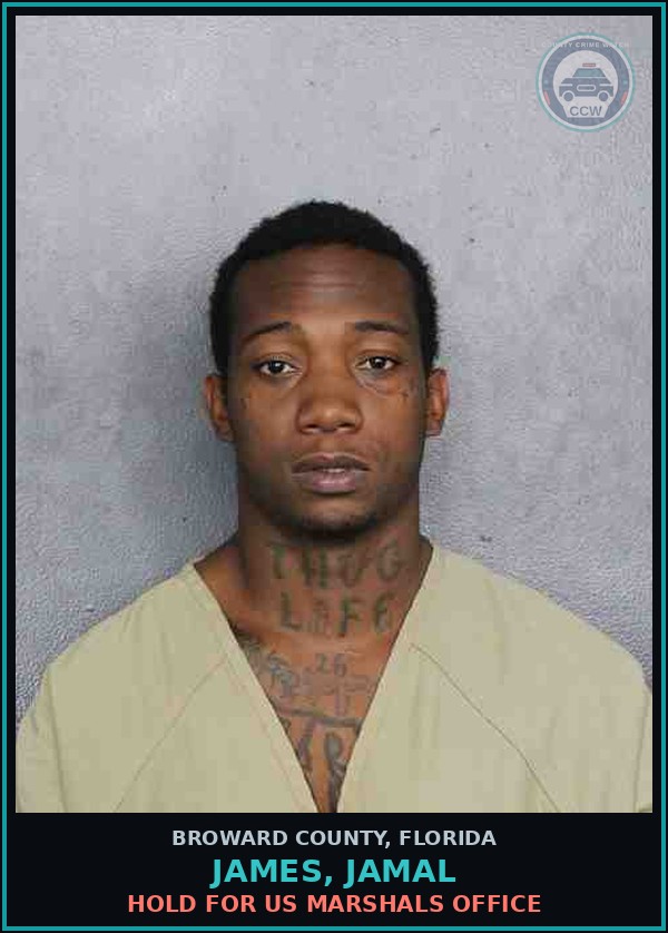 Booking mugshot of JAMES, JAMAL in Broward County