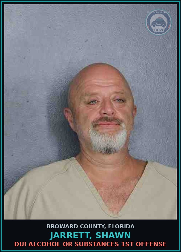 Booking mugshot of JARRETT, SHAWN in Broward County