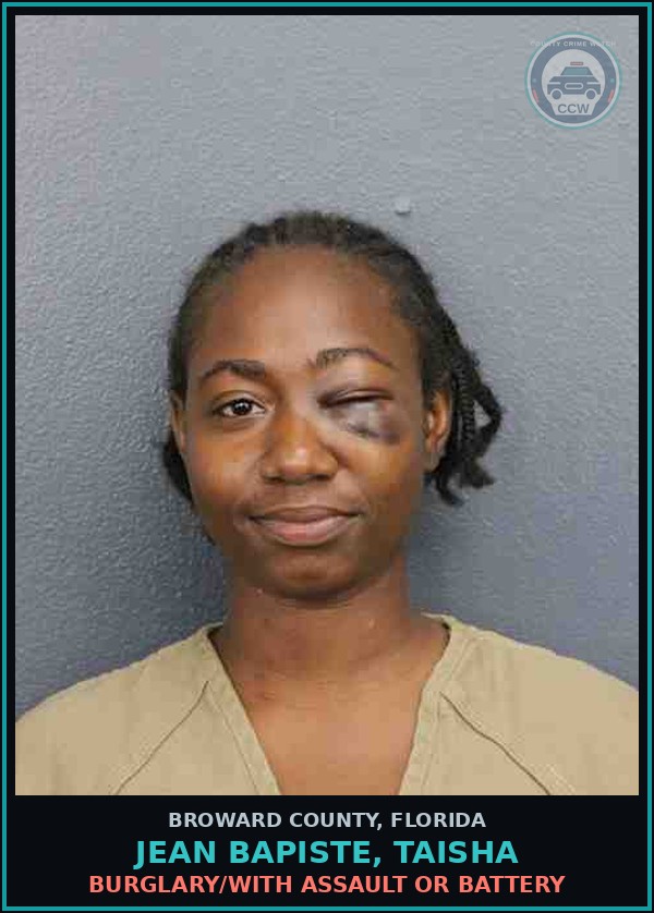 Booking mugshot of JEAN BAPISTE, TAISHA in Broward County