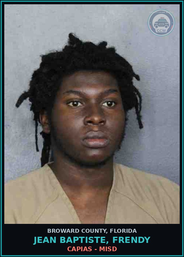 Booking mugshot of JEAN BAPTISTE, FRENDY in Broward County