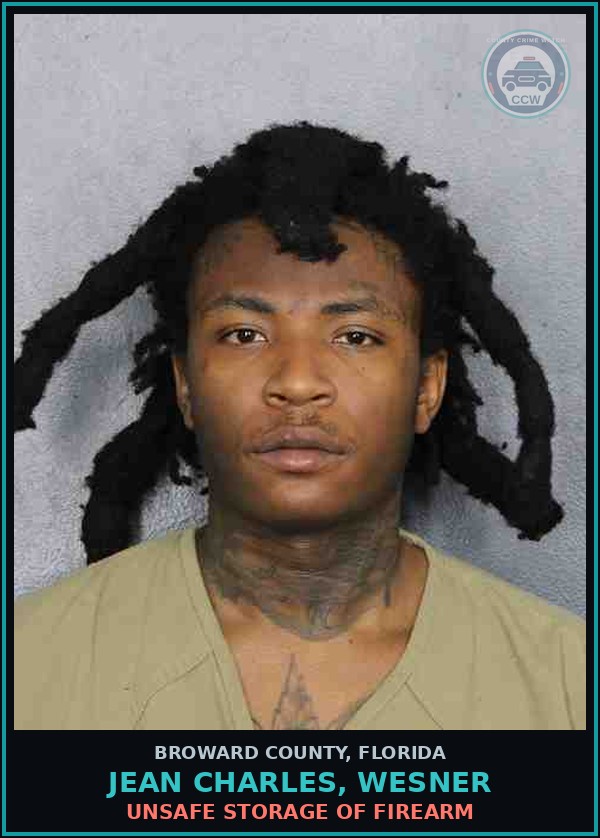 Booking mugshot of JEAN CHARLES, WESNER in Broward County