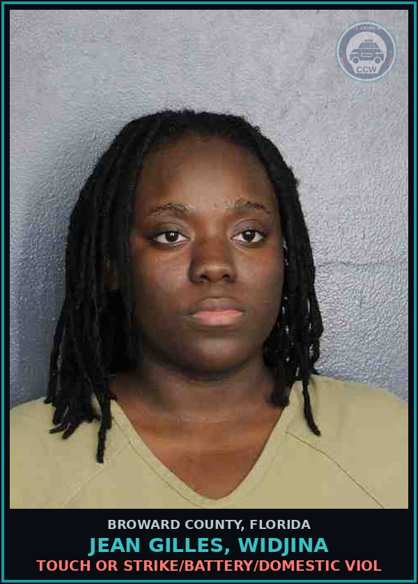Booking mugshot of JEAN GILLES, WIDJINA in Broward County