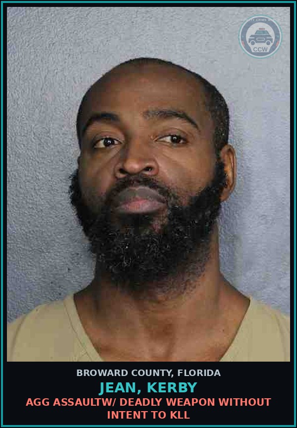 Booking mugshot of JEAN, KERBY in Broward County