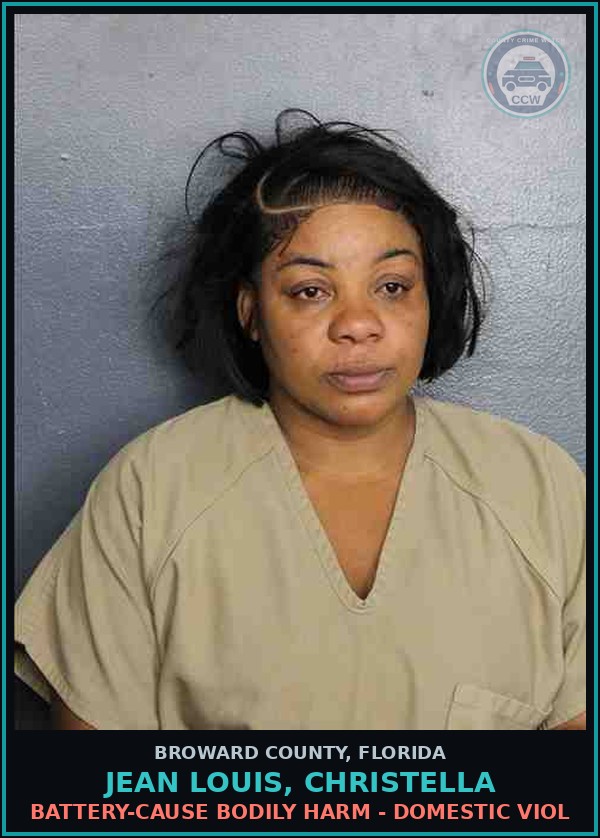Booking mugshot of JEAN LOUIS, CHRISTELLA in Broward County