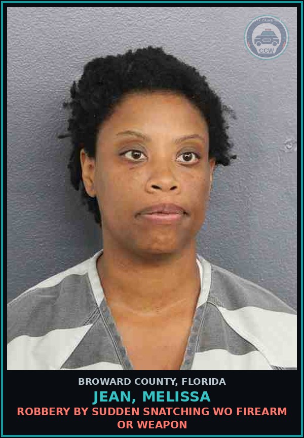 Booking mugshot of JEAN, MELISSA in Broward County