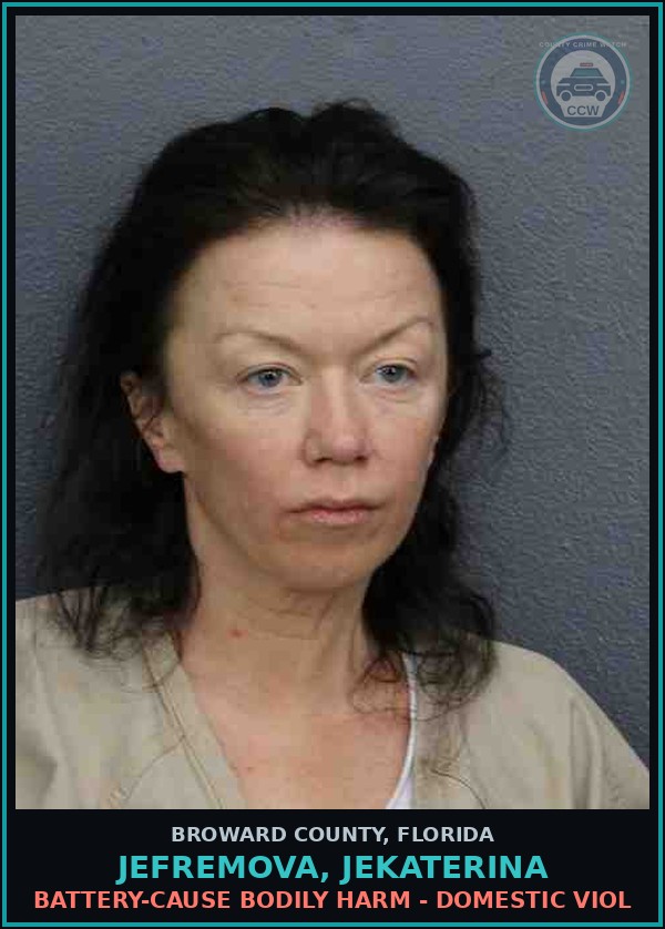 Booking mugshot of JEFREMOVA, JEKATERINA in Broward County