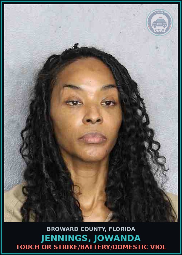 Booking mugshot of JENNINGS, JOWANDA in Broward County