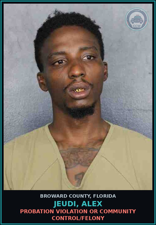Booking mugshot of JEUDI, ALEX in Broward County