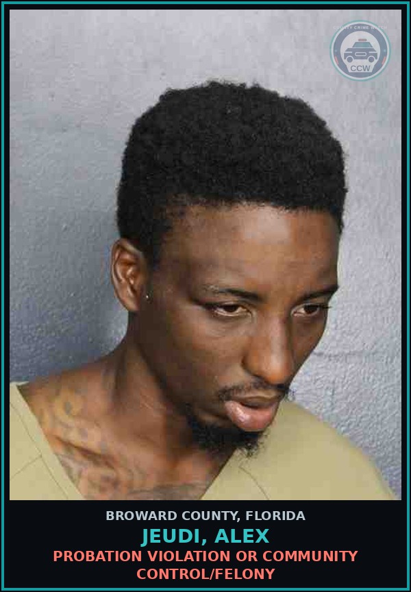 Booking mugshot of JEUDI, ALEX in Broward County