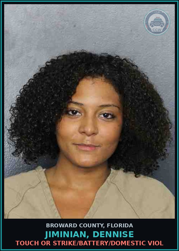 Booking mugshot of JIMINIAN, DENNISE in Broward County