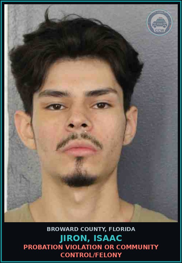 Booking mugshot of JIRON, ISAAC in Broward County