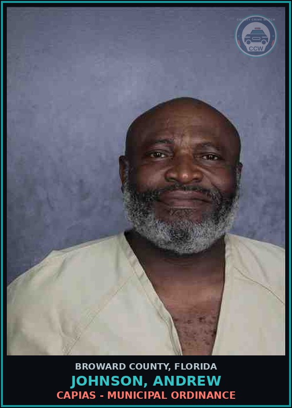 Booking mugshot of JOHNSON, ANDREW in Broward County