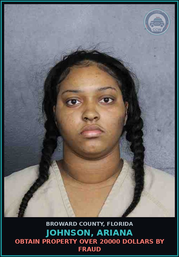 Booking mugshot of JOHNSON,  ARIANA in Broward County