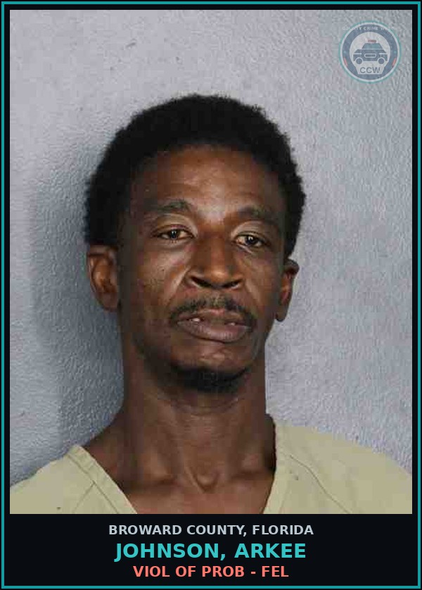 Booking mugshot of JOHNSON, ARKEE in Broward County