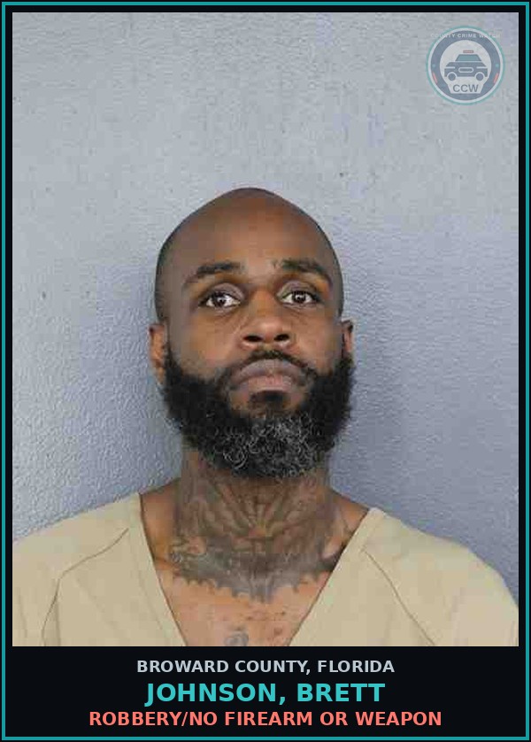 Booking mugshot of JOHNSON, BRETT in Broward County