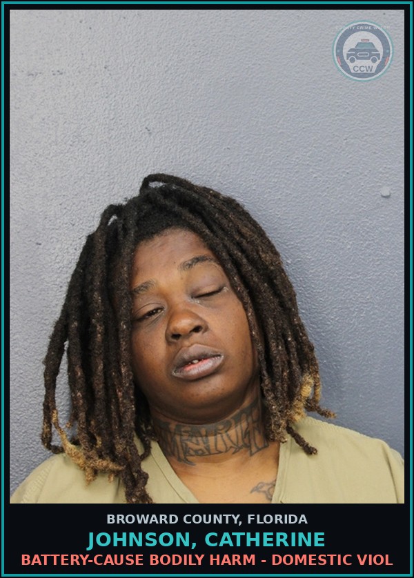 Booking mugshot of JOHNSON, CATHERINE in Broward County