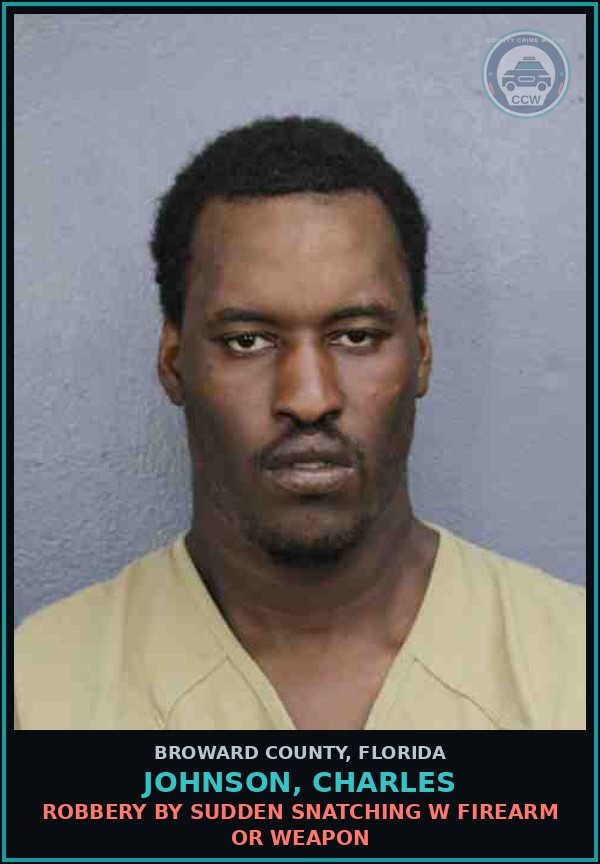 Booking mugshot of JOHNSON, CHARLES in Broward County