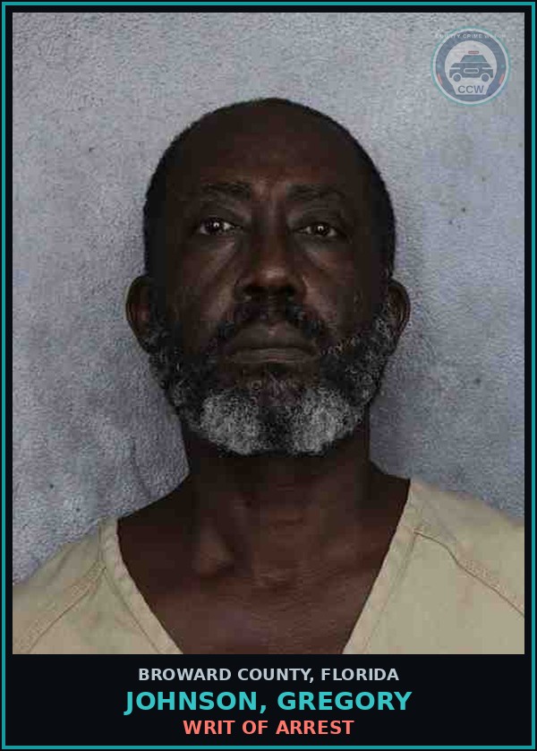 Booking mugshot of JOHNSON, GREGORY in Broward County