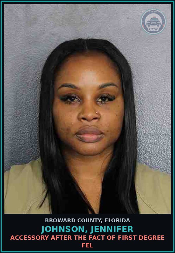 Booking mugshot of JOHNSON, JENNIFER in Broward County