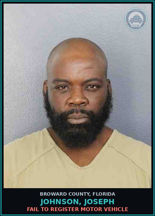 Booking mugshot of JOHNSON, JOSEPH in Broward County