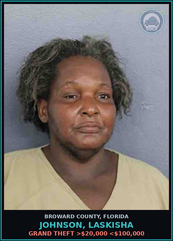 Booking mugshot of JOHNSON, LASKISHA in Broward County