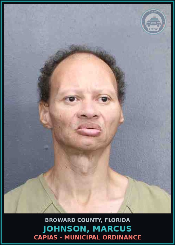 Booking mugshot of JOHNSON, MARCUS in Broward County