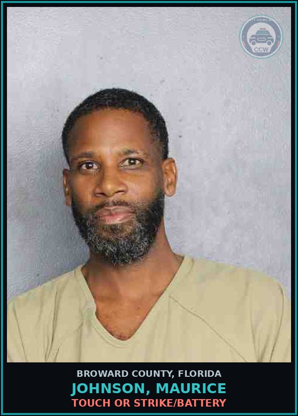 Booking mugshot of JOHNSON, MAURICE in Broward County