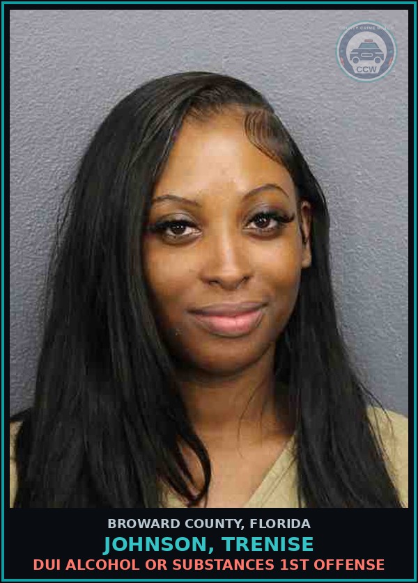 Booking mugshot of JOHNSON, TRENISE in Broward County
