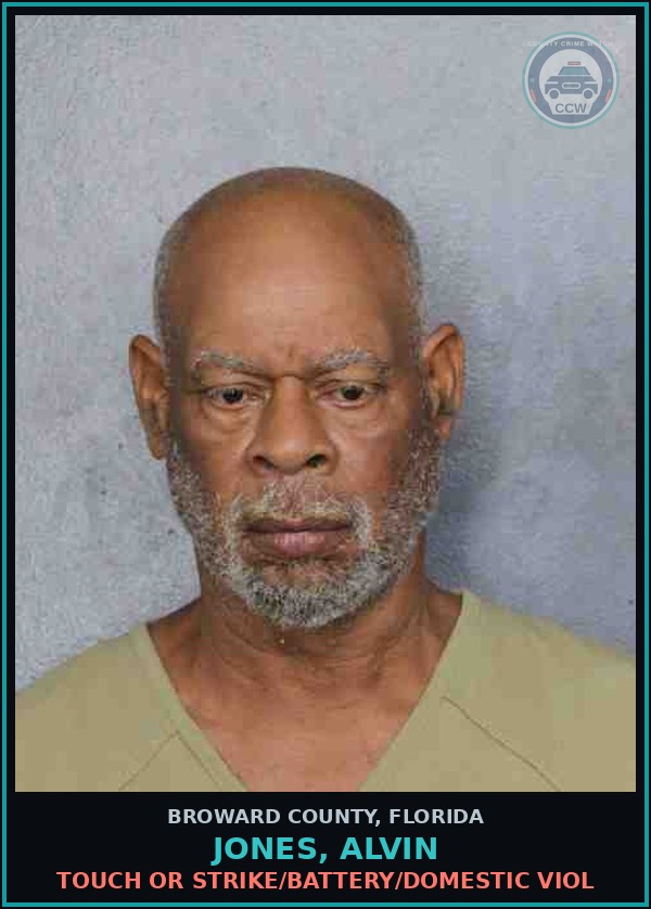 Booking mugshot of JONES, ALVIN in Broward County