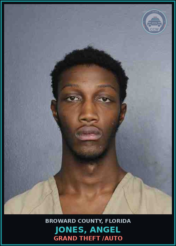 Booking mugshot of JONES, ANGEL in Broward County