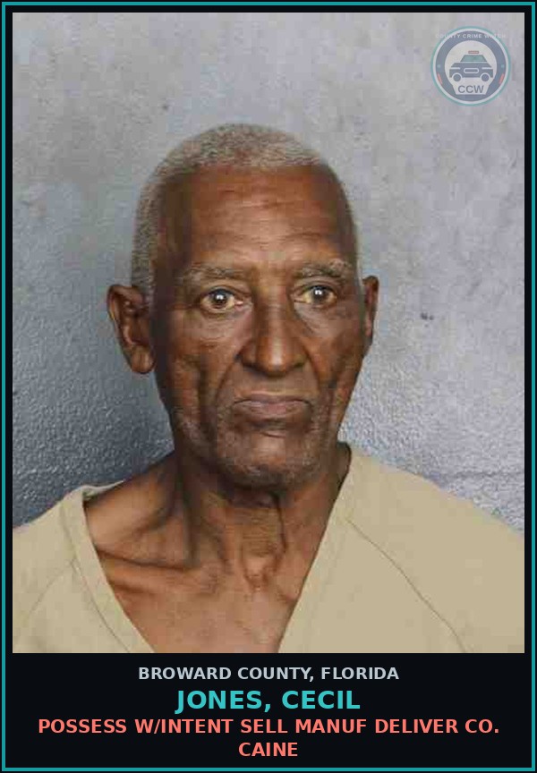 Booking mugshot of JONES, CECIL in Broward County