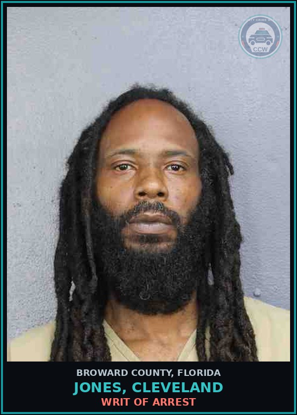 Booking mugshot of JONES, CLEVELAND in Broward County