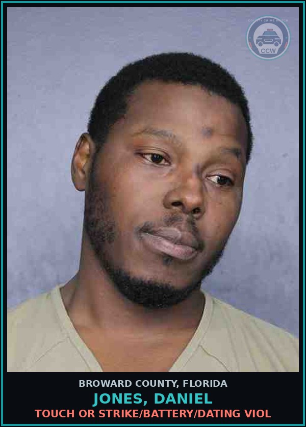 Booking mugshot of JONES, DANIEL in Broward County
