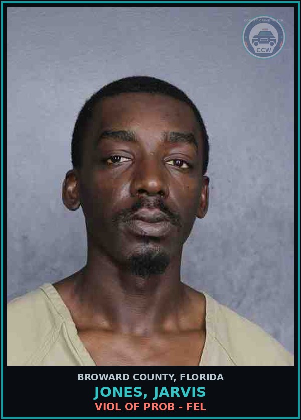 Booking mugshot of JONES, JARVIS in Broward County