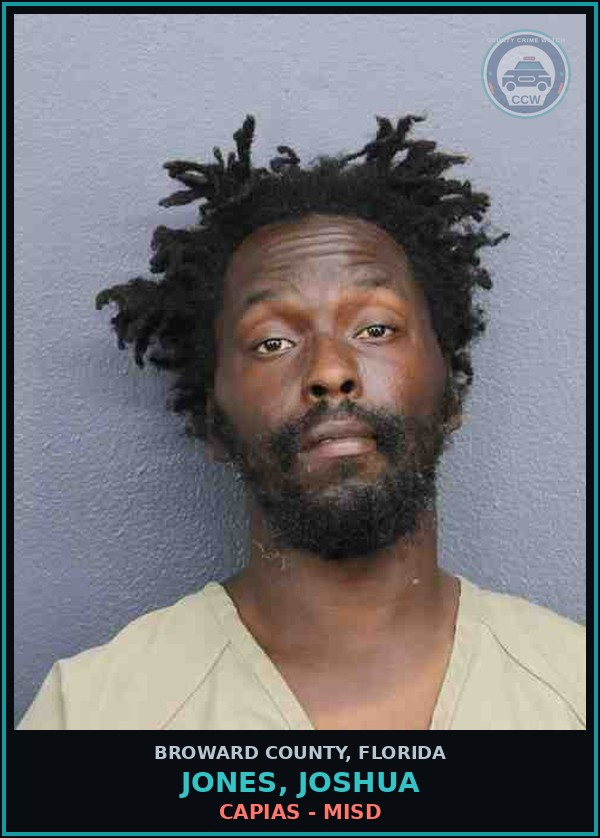 Booking mugshot of JONES, JOSHUA in Broward County