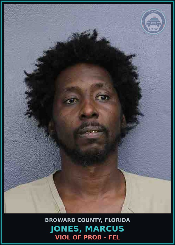 Booking mugshot of JONES, MARCUS in Broward County