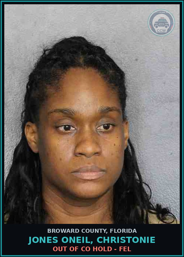 Booking mugshot of JONES ONEIL, CHRISTONIE in Broward County