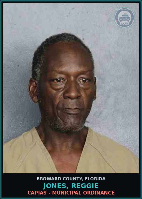 Booking mugshot of JONES, REGGIE in Broward County
