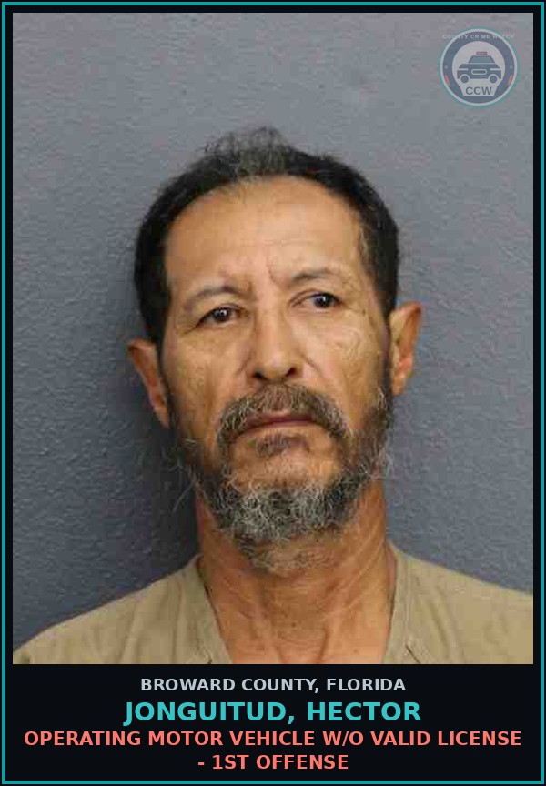 Booking mugshot of JONGUITUD, HECTOR in Broward County
